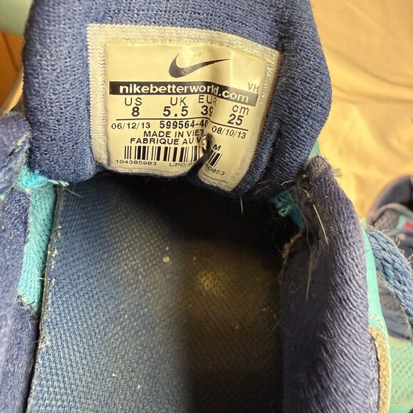 Nike Dual Fusion Run 2 Shoes Womens Size 8 Turquoise Athletic Running Sneakers - Picture 6 of 9